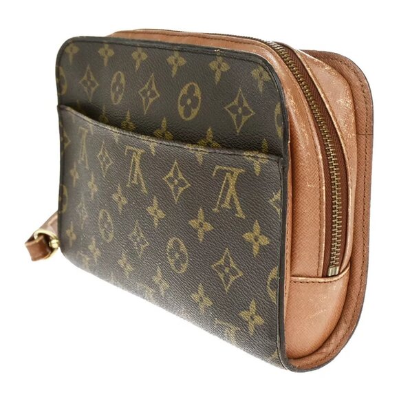 AUTHENTICITY GUARANTEED LOUIS VUITTON Orsay Clutch Hand Bag Monogram Leather - Picture 2 of 16